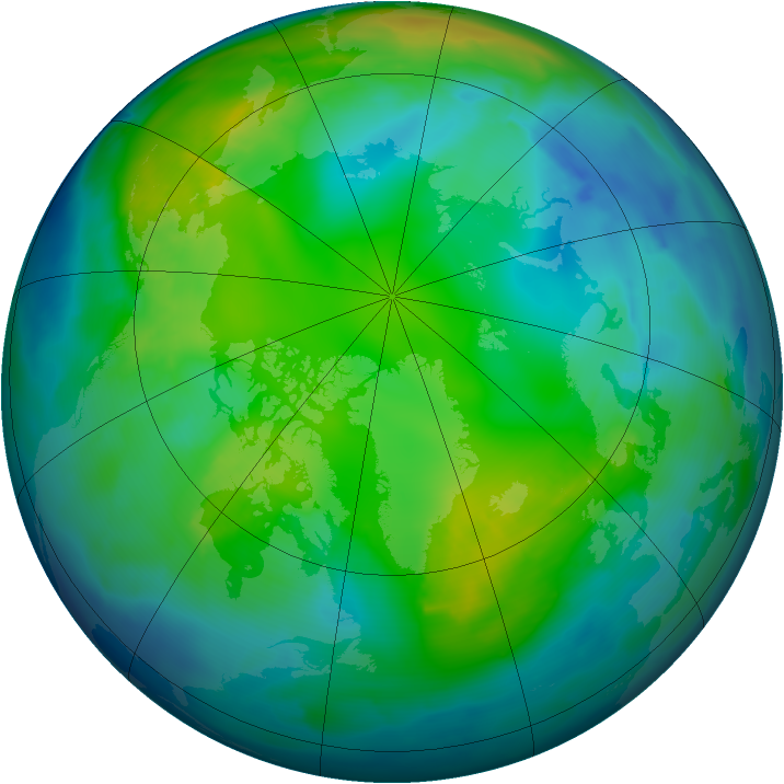 Arctic ozone map for 12 November 2010